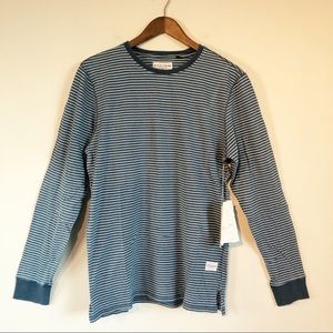 Five Four Los Angeles NWT Men’s Blue Striped Long Sleeve Shirt, size Medium